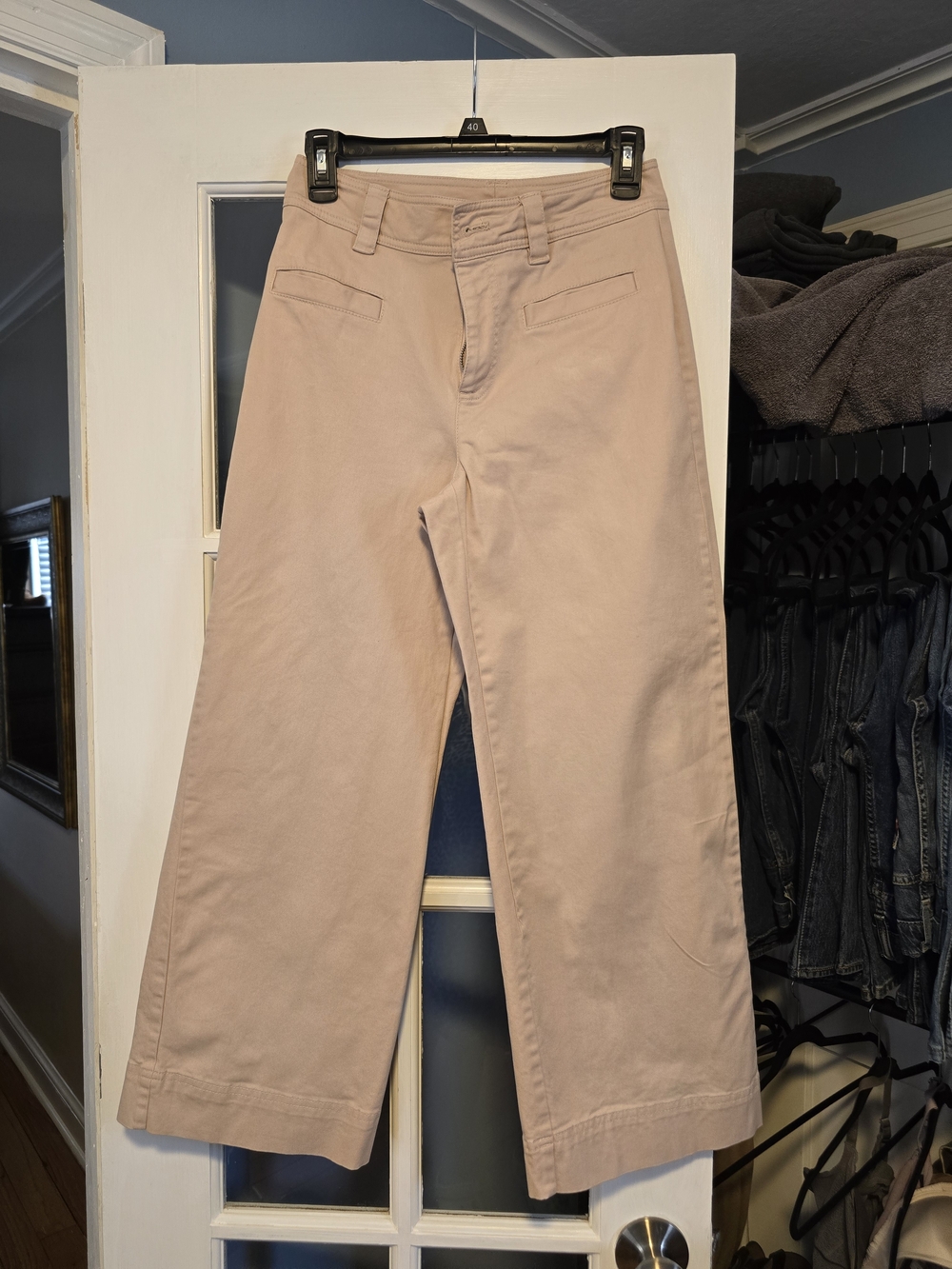 Women's Ankle Crop Wide-Leg Pants - Light Blush